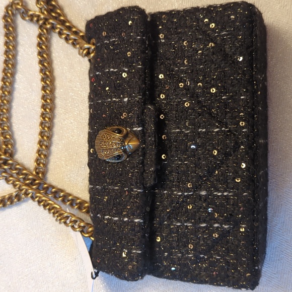 Kurt Geiger Tweed Sequin Black two way bag - Picture 3 of 4